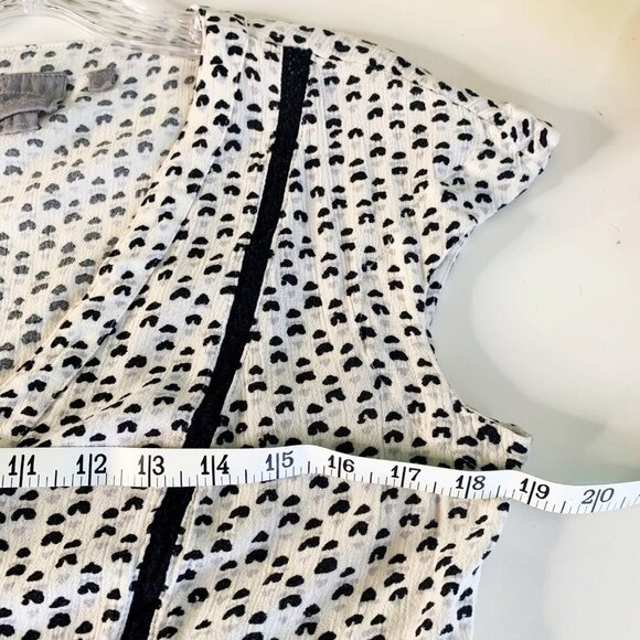 Anthropologie Vanessa Virginia Heart Print Top Women's Ladder Lace Tunic Size S - Picture 7 of 11